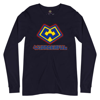 Wuanderful Locos logo on a limited edition navy blue long-sleeve shirt