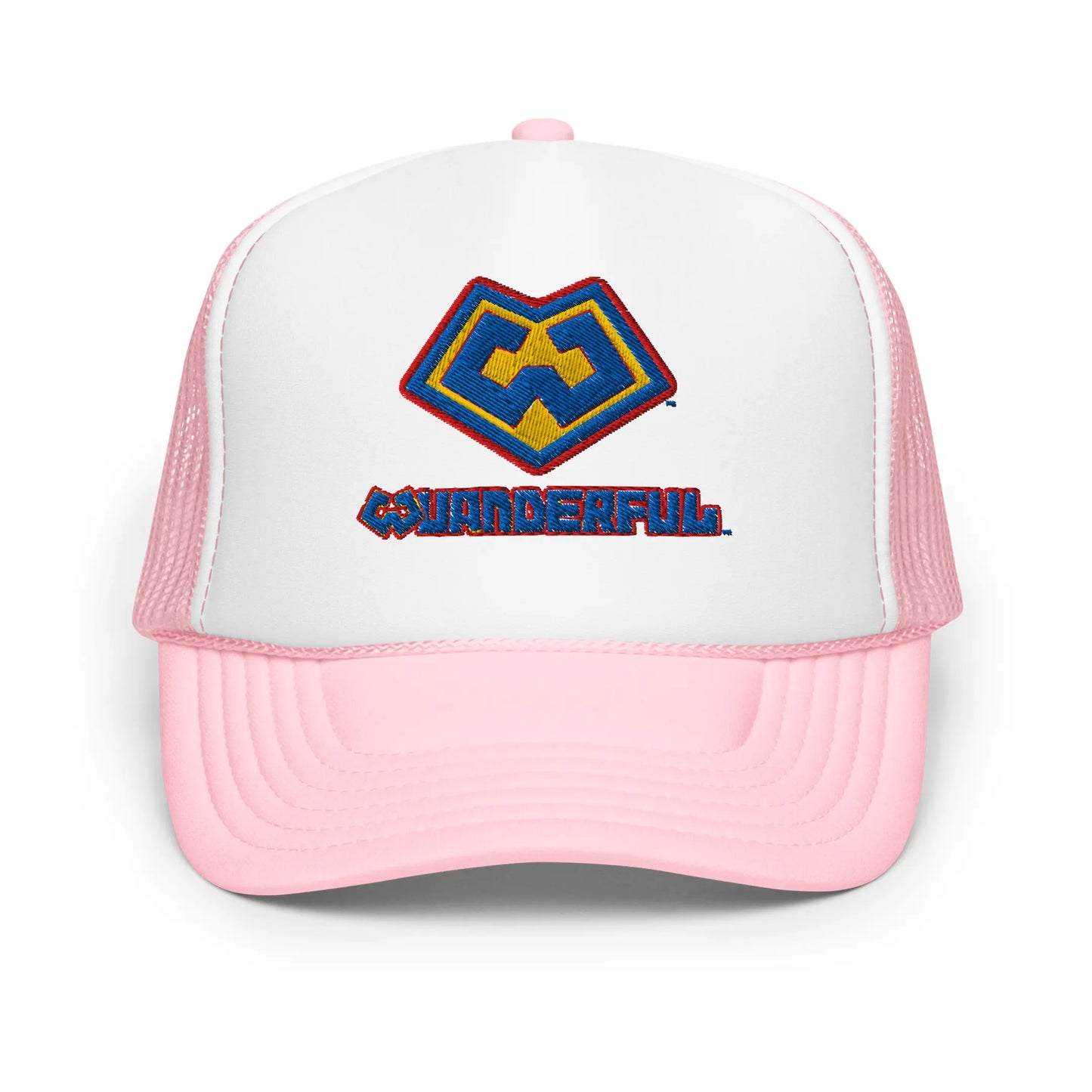 Wuanderful Locos logo on a limited edition pink and white trucker-style cap