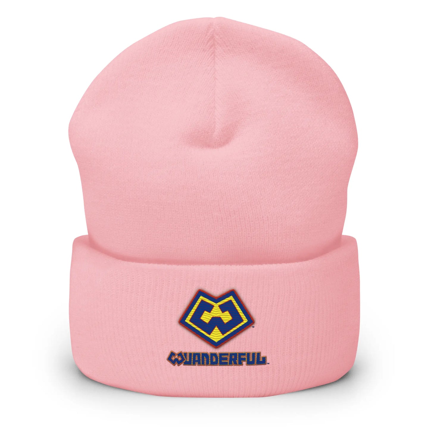 Wuanderful Locos logo on a limited edition pink knit beanie cap