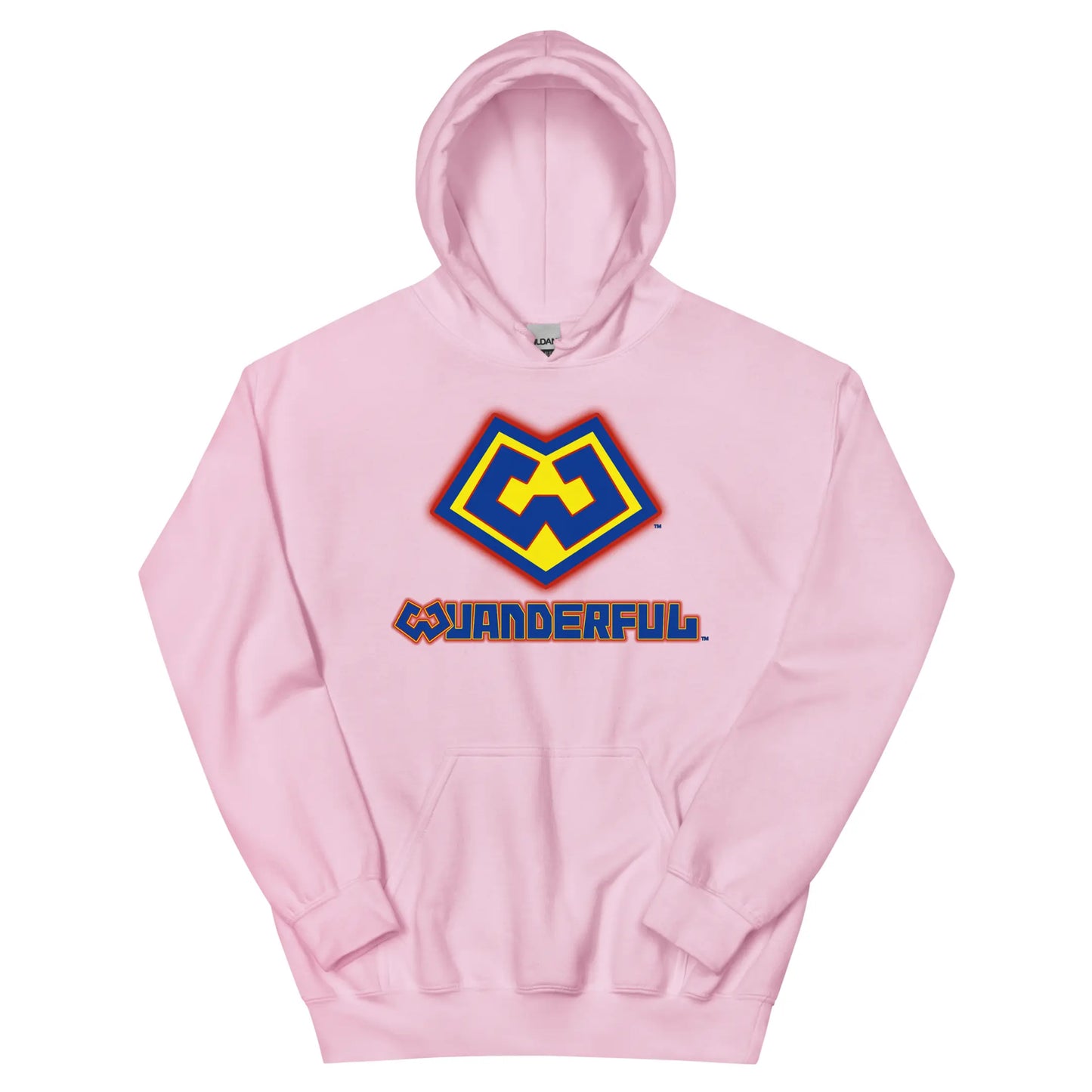 Wuanderful Locos logo on a pink limited edition hoodie