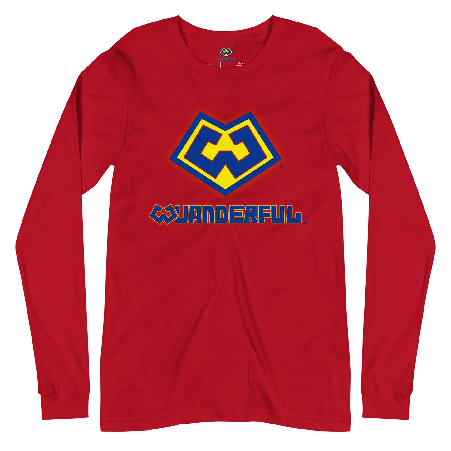 Wuanderful Locos logo on a limited edition red long-sleeve shirt