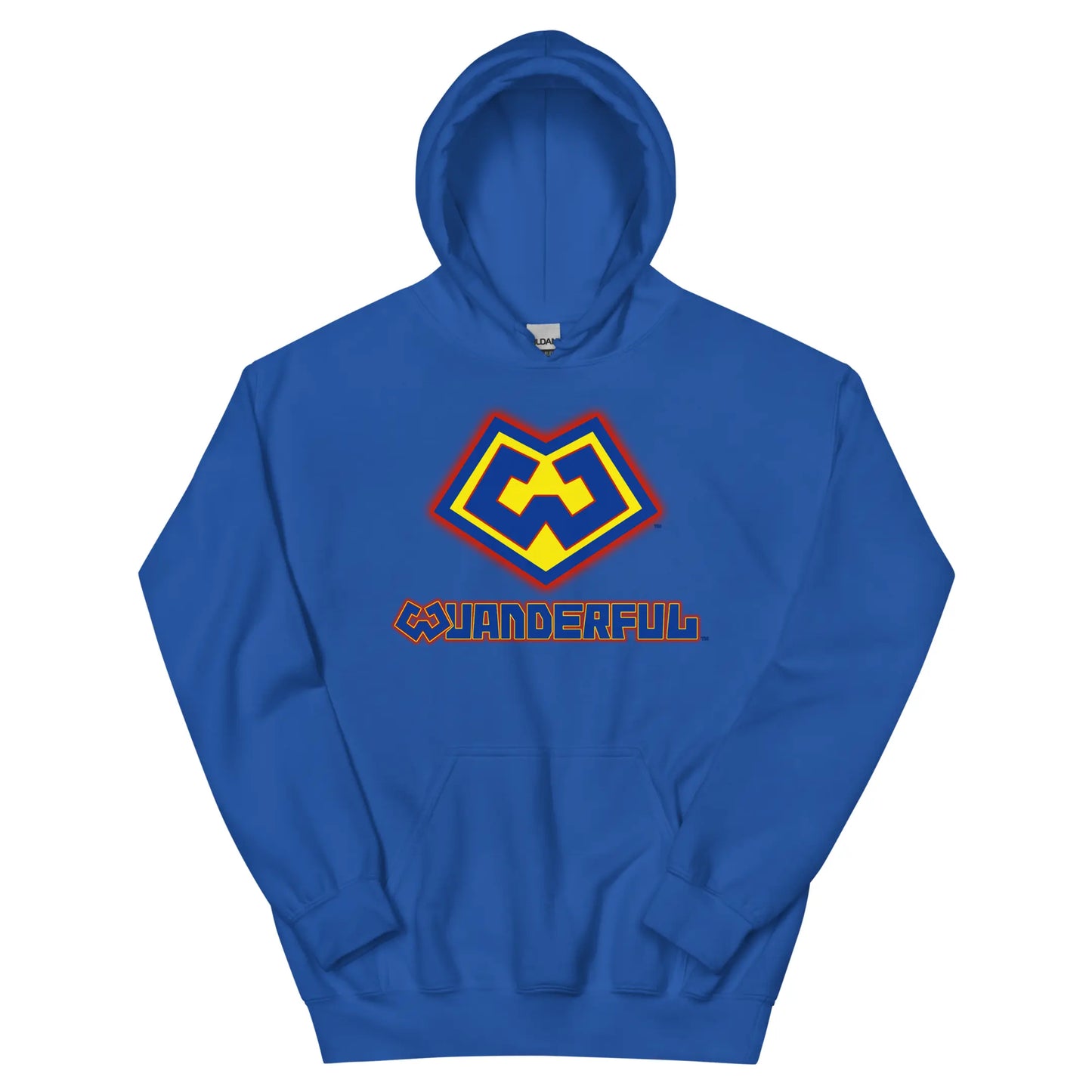 Wuanderful Locos logo on a royal blue limited edition hoodie