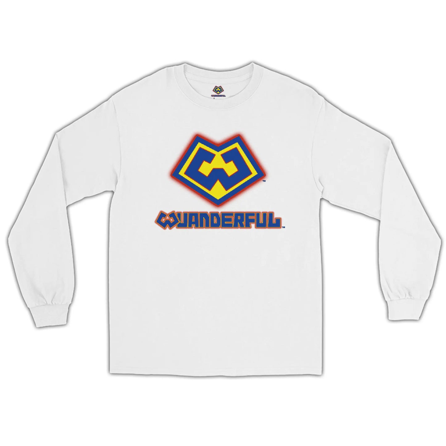 Wuanderful Locos logo on a limited edition white long-sleeve shirt
