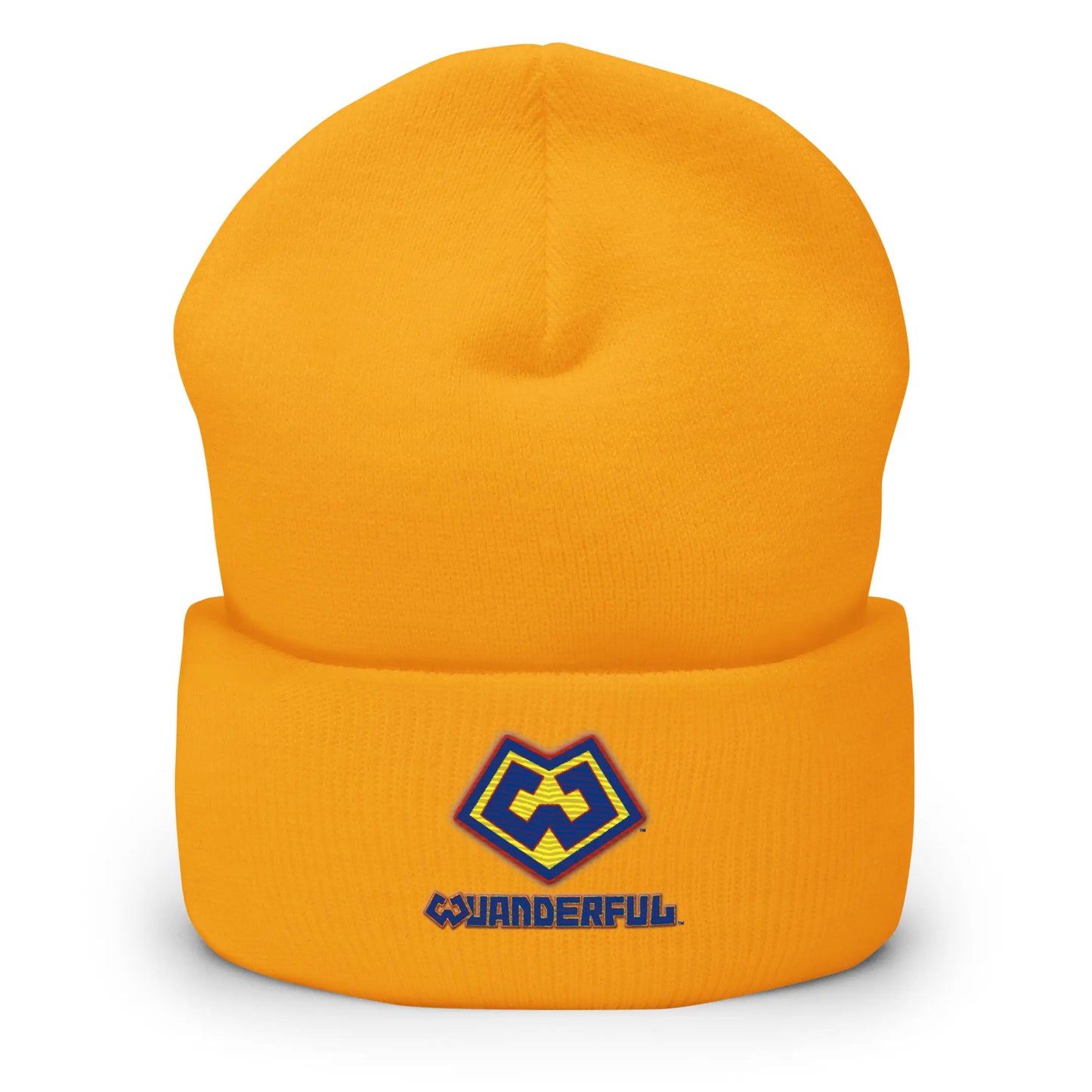 Wuanderful Locos logo on a limited edition yellow knit beanie cap